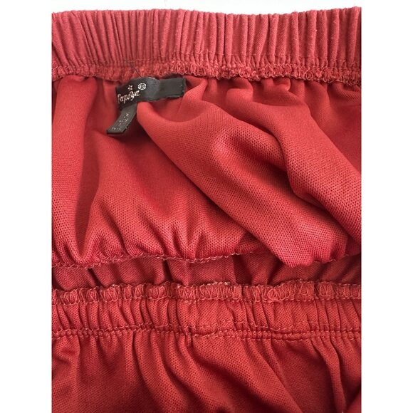 Papaya Strapless Maxi Dress Size M Crimson Red Embroidered Boho Charm Peasant - Picture 6 of 12